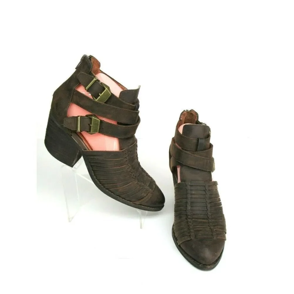 Jeffrey Campbell Brown Stillwell Ankle Bootie
